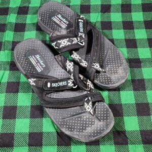 Skechers Women's Reggae-Trailway Flip-Flop Sandals Women US 7